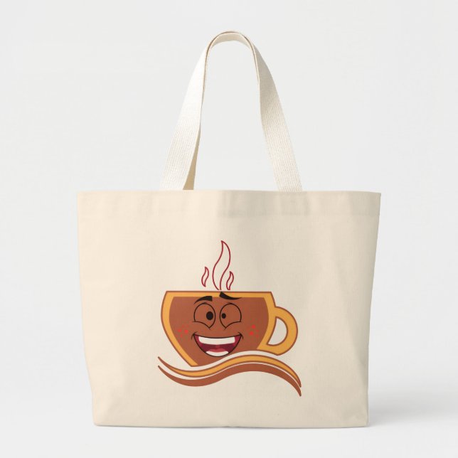 Grand Tote Bag Un vrai caféinomane  (Devant)