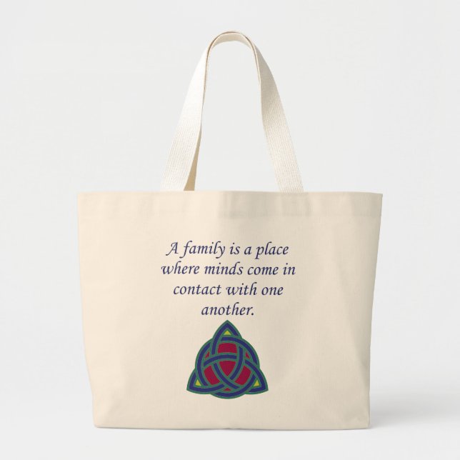 Grand Tote Bag Une Famille Est Un Endroit - Citation Familiale (Devant)