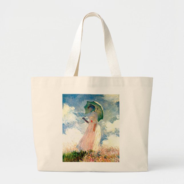 Grand Tote Bag Une femme avec un parasol (Devant)