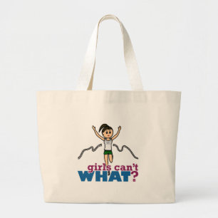 Grand Tote Bag Une fillette courant en vert