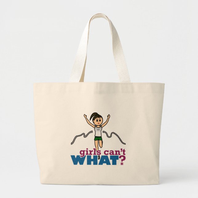 Grand Tote Bag Une fillette courant en vert (Devant)