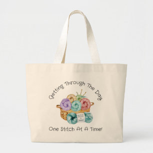 Grand Tote Bag Une Point À La Fois Personnalisé