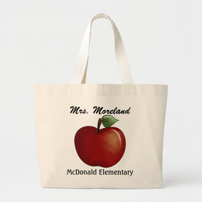 Grand Tote Bag Une pomme pour la Fourre-tout de l'enseignant par  (Devant)