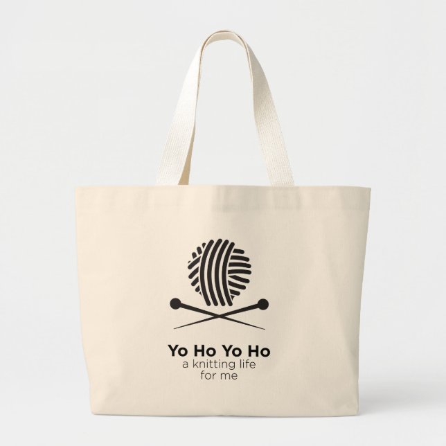 Grand Tote Bag Une vie de tricot pour moi Fourre-tout (Devant)