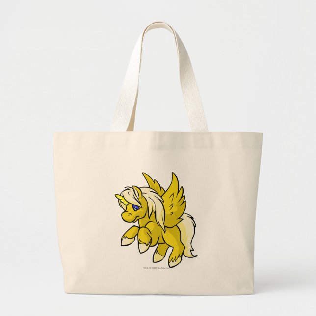 Grand Tote Bag Uni jaune (Devant)
