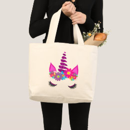 Grand Tote Bag Unicorn Flowery Super mignonne Girl