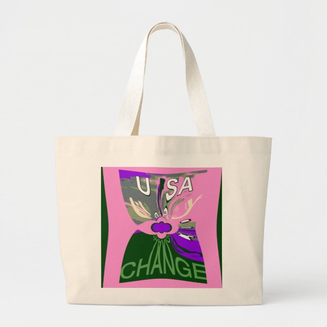 Grand Tote Bag USA Change Art Print (Devant)
