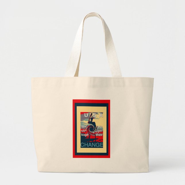 Grand Tote Bag USA Change : Un design uni plus fort (Devant)
