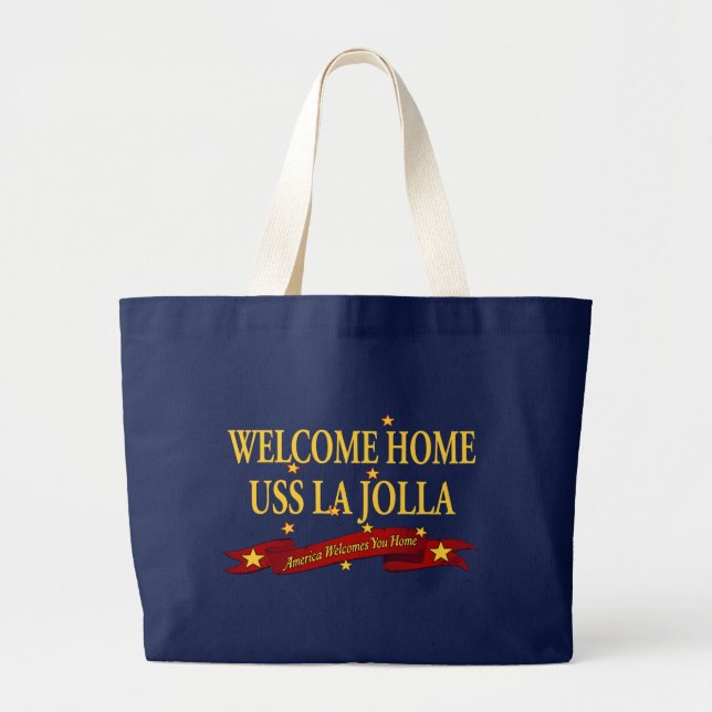 Grand Tote Bag USS à la maison bienvenu La Jolla (Devant)