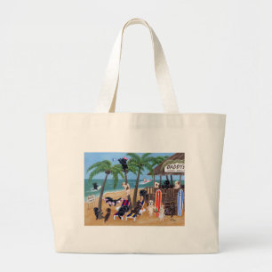 Grand Tote Bag Vacances d'été d'île Labradors