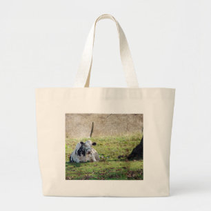 Grand Tote Bag Vache laitière reposante