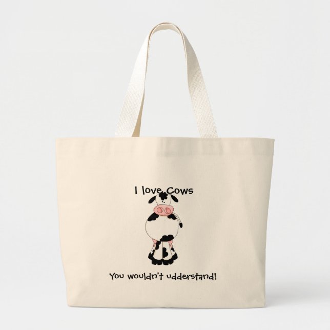Grand Tote Bag Vache mignonne (Devant)