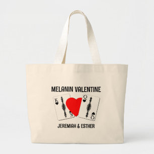 Grand Tote Bag Valentine BLACK REEN KING CARTES DE JEU Couples