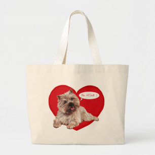 Grand Tote Bag Valentine Cairn Terrier dit Sois Mien !
