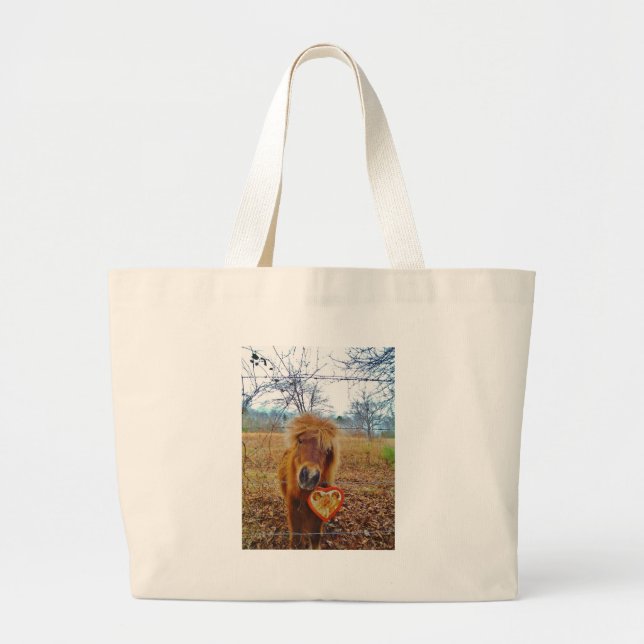 Grand Tote Bag Valentine Heart Miniature Brown Horse (Devant)