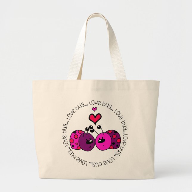 Grand Tote Bag Valentine Love Bug (Devant)