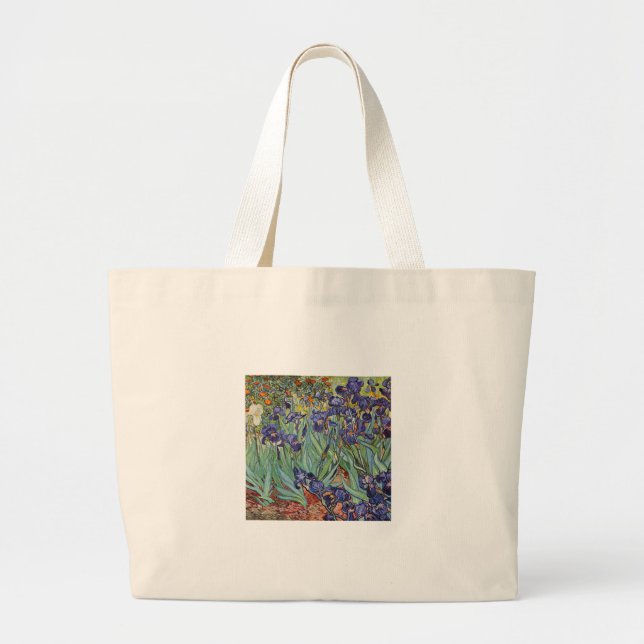 Grand Tote Bag Van Gogh Irises Peinture impressionniste (Devant)