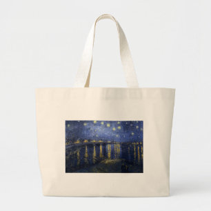 Grand Tote Bag Van Gogh Nuit étoilée sur le Rhône