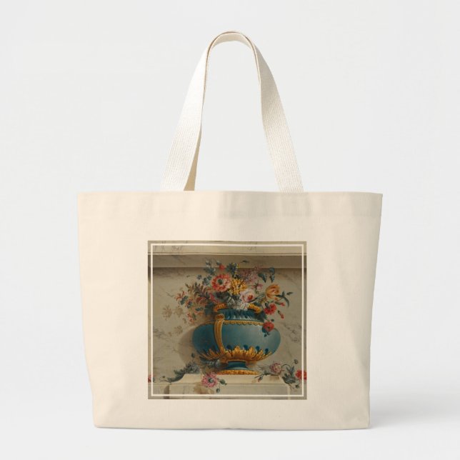 Grand Tote Bag Vase de fleurs dans un créneau (Devant)