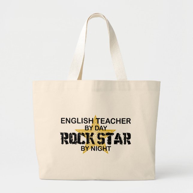 Grand Tote Bag Vedette du rock de professeur d'Anglais (Devant)