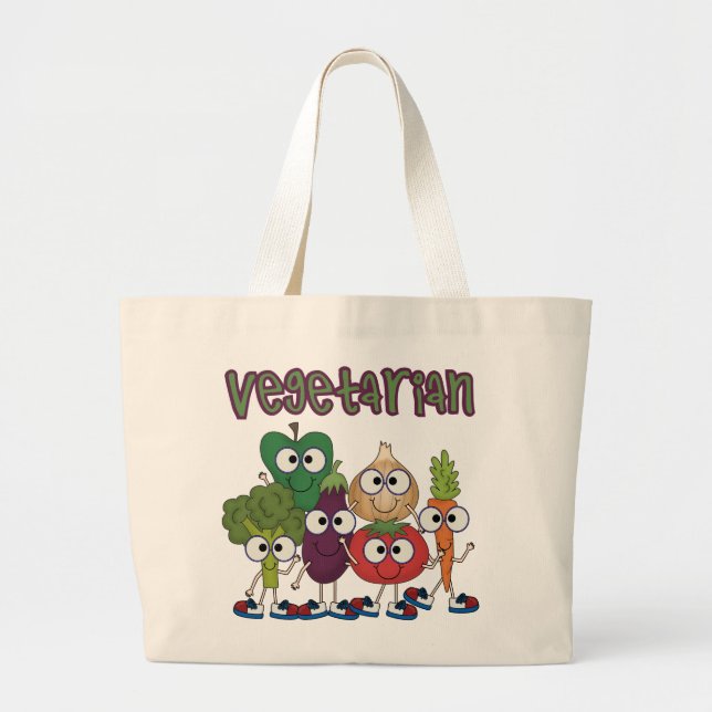 Grand Tote Bag Végétarien (Devant)