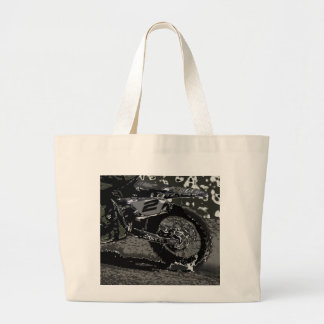 Grand Tote Bag Vélo à sec (noir et blanc)
