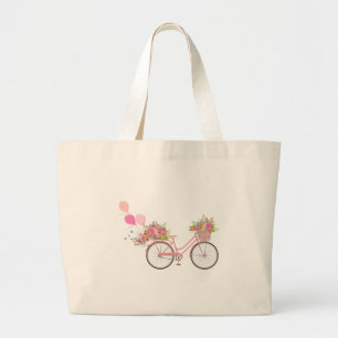 Grand Tote Bag Vélo Whimsical Rose