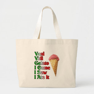 Grand Tote Bag Veni Gelato vini (je suis venu j'ai vu que je l'ai