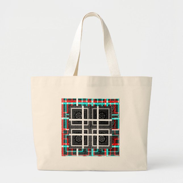 Grand Tote Bag Vérifier mes courbes Carrés.png (Devant)