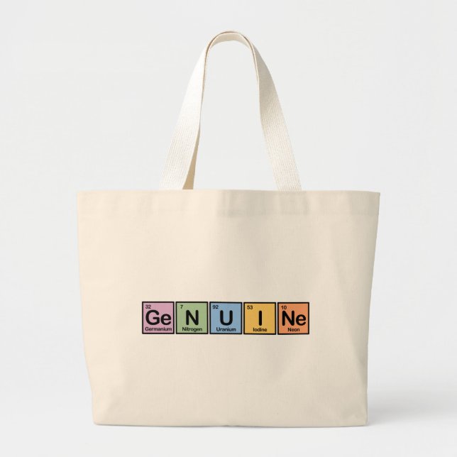 Grand Tote Bag Véritable fait d'éléments (Devant)