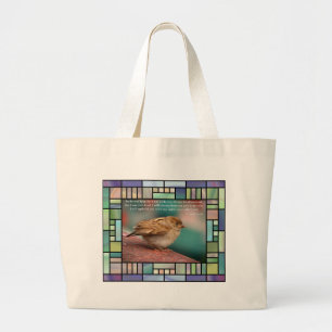 Grand Tote Bag Vers de bible de 41:10 d'Isaïe avec le verre