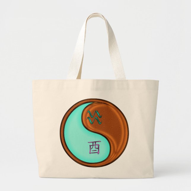 Grand Tote Bag Verseau & Coq de Bois (Devant)