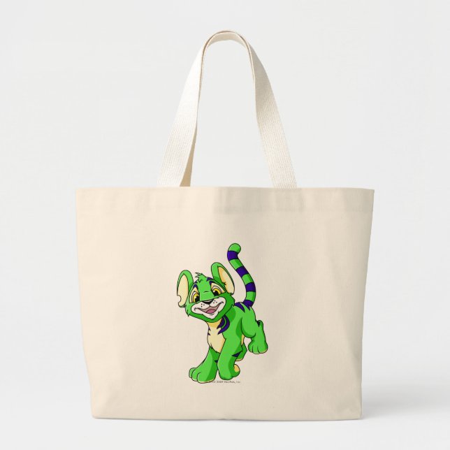 Grand Tote Bag Vert de Kougra (Devant)