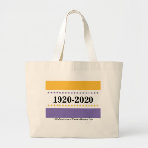 Grand Tote Bag Victoire du suffrage - Drapeau du droit de vote de