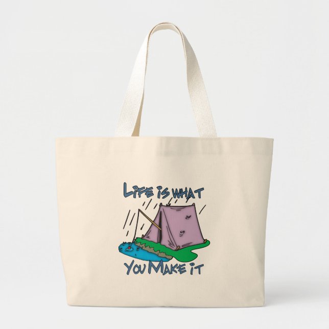 Grand Tote Bag Vie du camping (Devant)