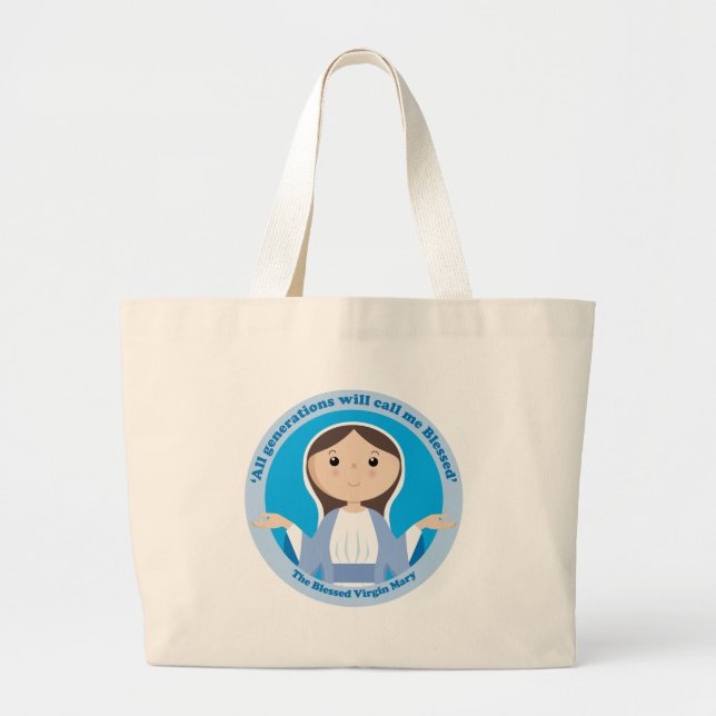 Grand Tote Bag Vierge Marie béni (Devant)