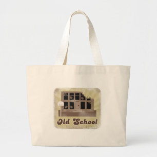 Grand Tote Bag Vieux style d'école drôle Humour de campus