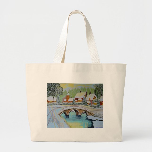 Grand Tote Bag village d'hiver (Devant)
