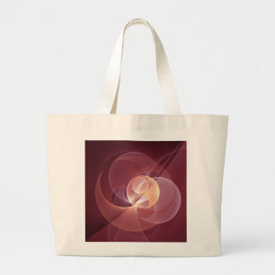 Grand Tote Bag Vin moderne élégant Abstrait Art fractal rouge