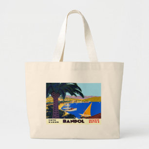 Grand Tote Bag Vintage Côte d'Azur