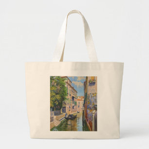 Grand Tote Bag Vintage Grand Canal Gondolas Venise Italie Voyage