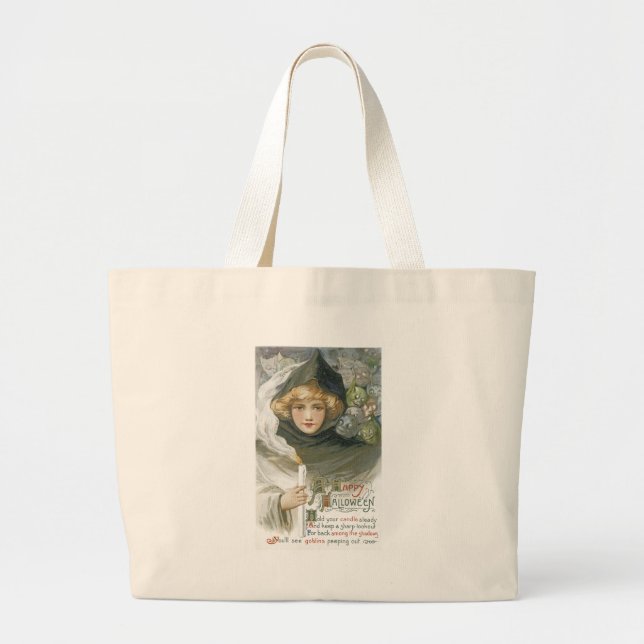 Grand Tote Bag Vintage Halloween (Devant)