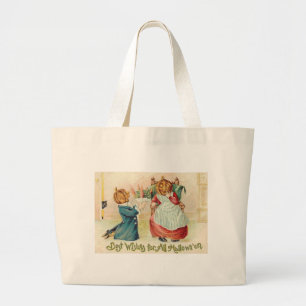 Grand Tote Bag Vintage Halloween Jack oLantern Couple