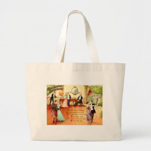 Grand Tote Bag Vintage Halloween Salutations Dancing