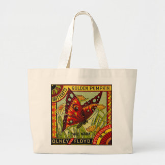 Grand Tote Bag Vintage label with red butterfly tote