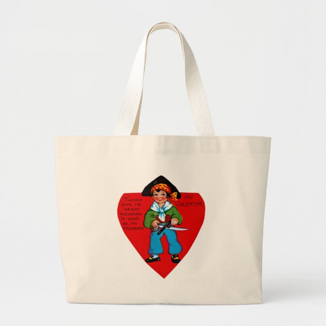 Grand Tote Bag Vintage Pirate Valentine (Devant)