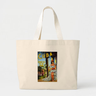 Grand Tote Bag Vintage voyage cubain de danseur