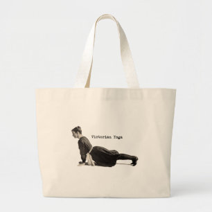 Grand Tote Bag Vintage Yoga Woman Doing Upward Facing Dog Pose
