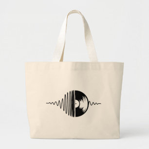Grand Tote Bag vinyle de musique