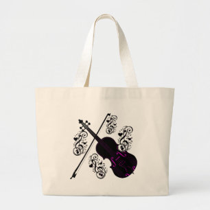 Grand Tote Bag Violon, amour cinglé_
